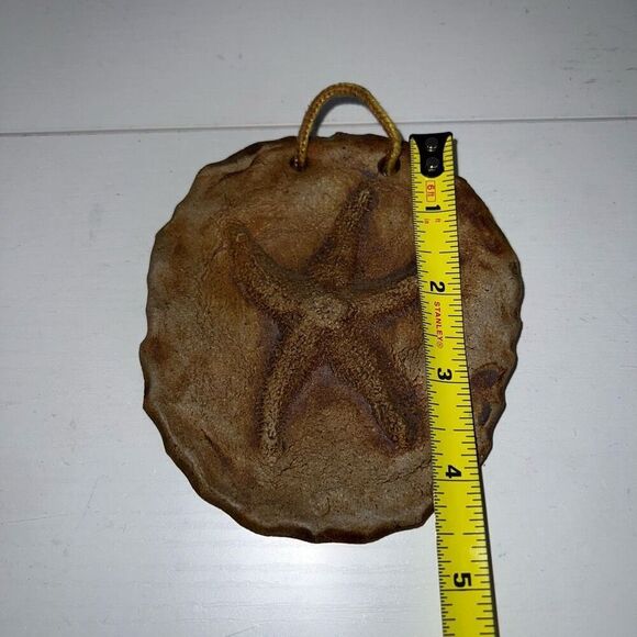 Vintage Signed Sand Dollar Wall Plaque Cast Stone Cement Signed JS Hand Made - Picture 2 of 8